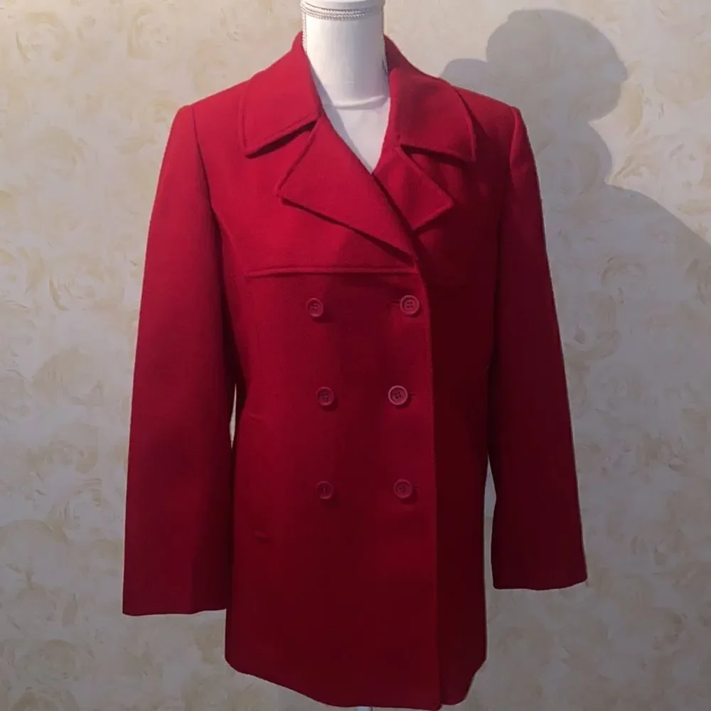 Express Wool Ruby Pea Coat! - Picture 8 of 16